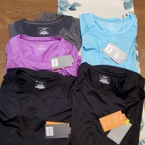 5 TEK GEAR DRYTEK workout shirts size Medium Tall